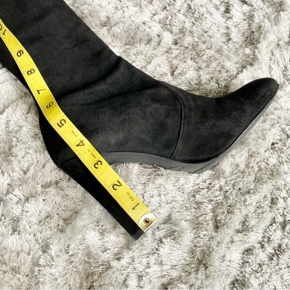 Stuart Weitzman NWT Over-The-Knee Black Suede Boots Size 7